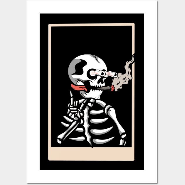 Smoking skull Wall Art by gggraphicdesignnn